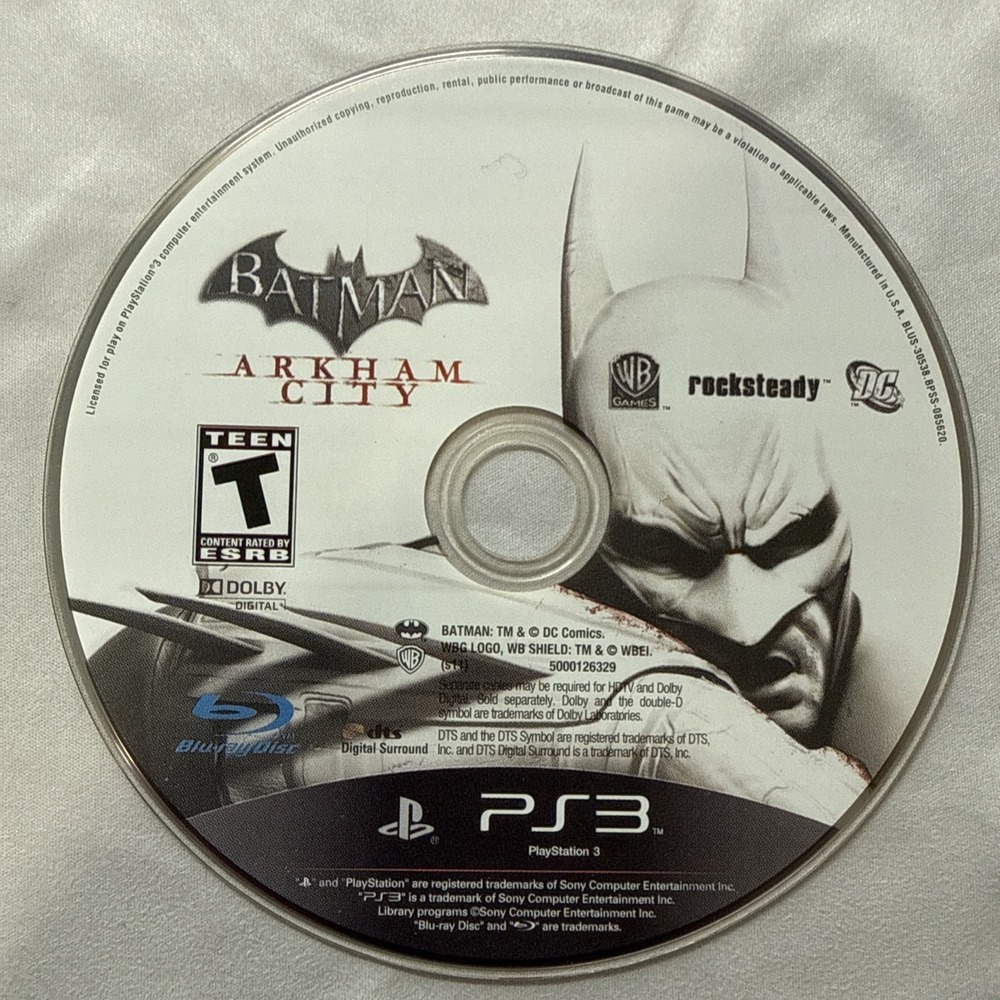 PlayStation 3 Batman Arkham City Disc Only Tested PS3